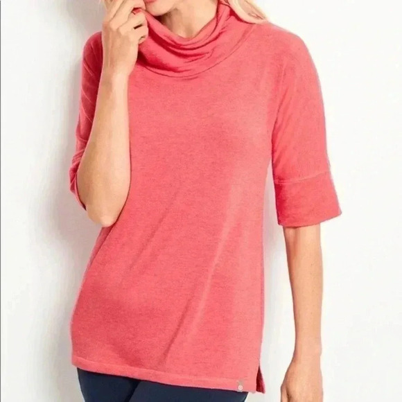 Talbot’s Terry Cowlneck Top, Light Pink/Purple, Size Medium - Picture 1 of 12